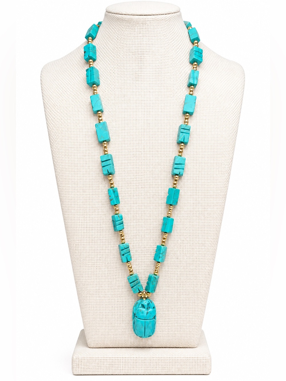 Scarab Pendant Necklace 28”